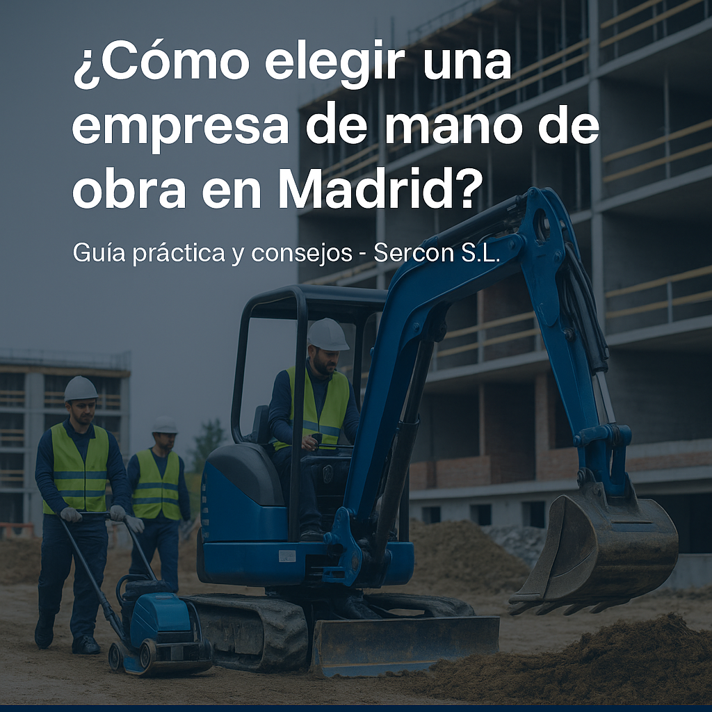 Equipo profesional empresa construcción Madrid - Sercon S.L. trabajando en obra residencial